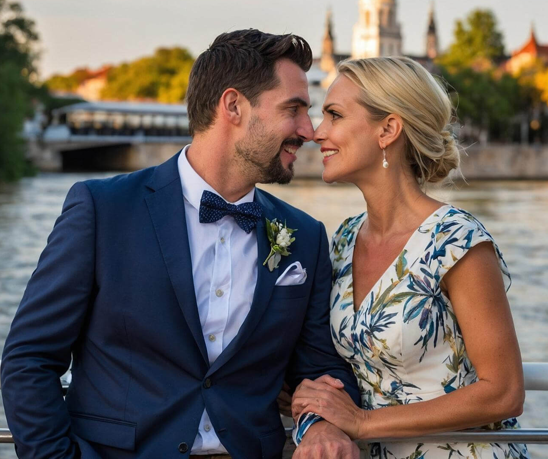 Mature couple smiling together